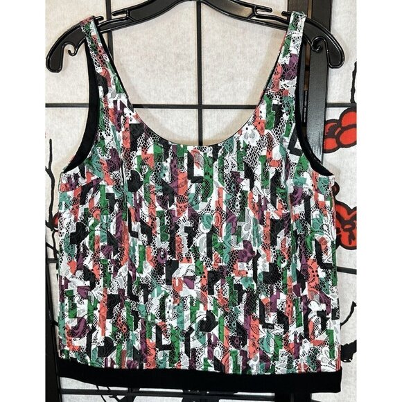BALENCIAGA NICOLAS GHESQUIERE Blouse Top Sleeveless Size 40 US Medium Printed - Picture 4 of 10